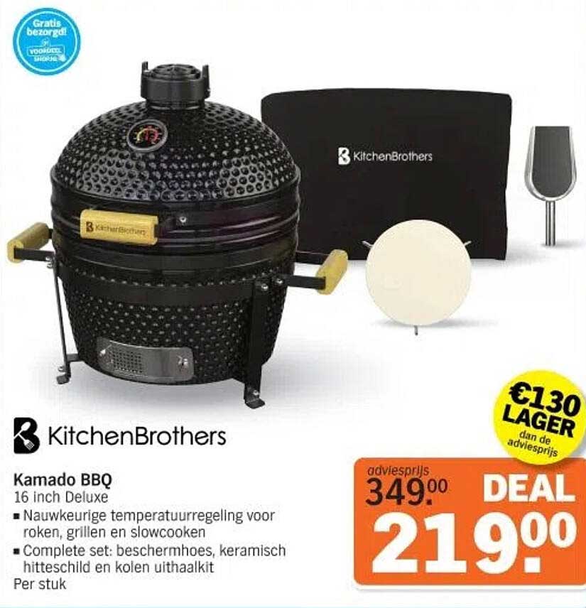 Kamado BBQ 16 inch Deluxe