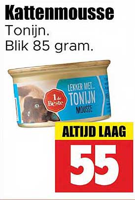 Kattenmousse Tonijn. Blik 85 gram.