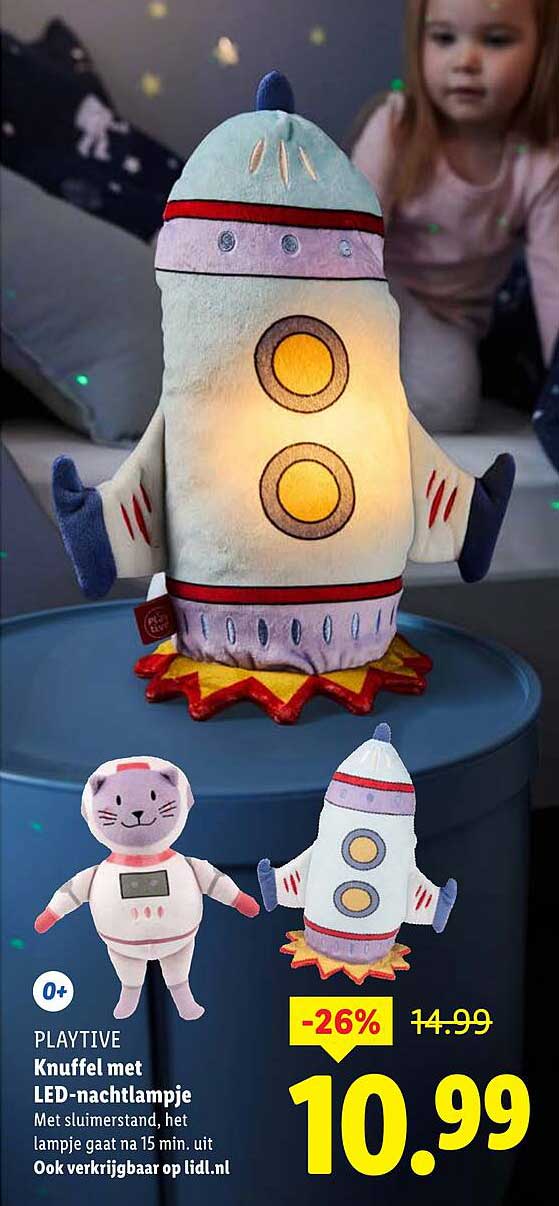 Knuffel met LED-nachtlampje