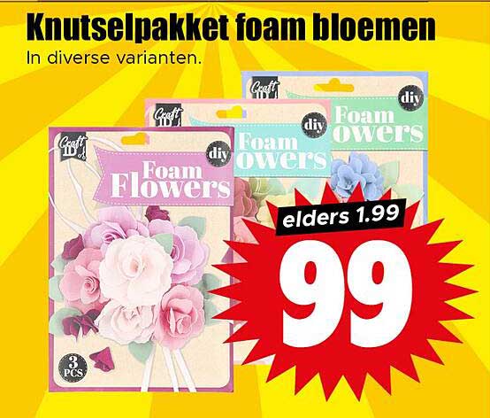 Knutselpakket foam bloemen