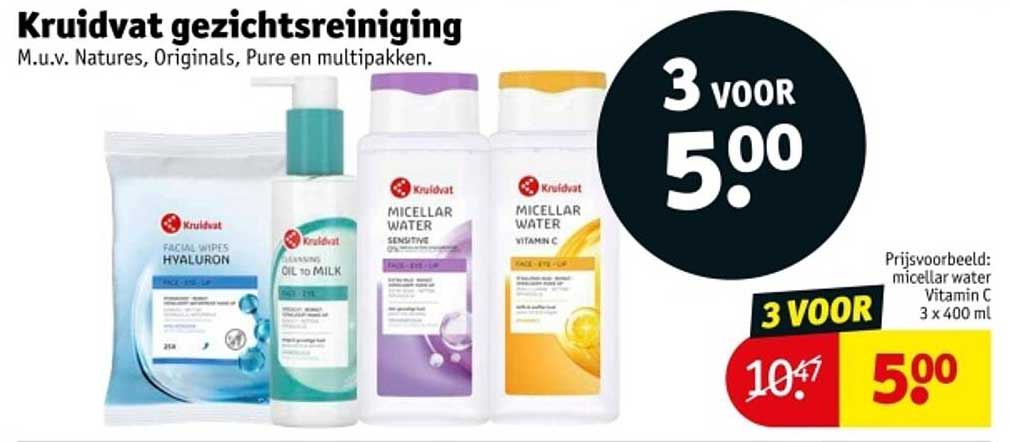 Kruidvat gezichtsreiniging M.u.v. Natures, Originals, Pure en multipakken