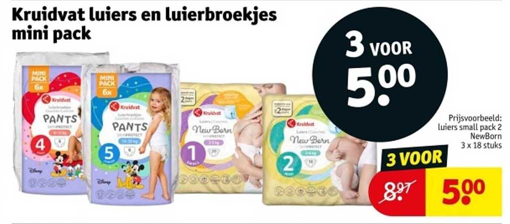 Kruidvat luiers en luierbroekjes mini pack