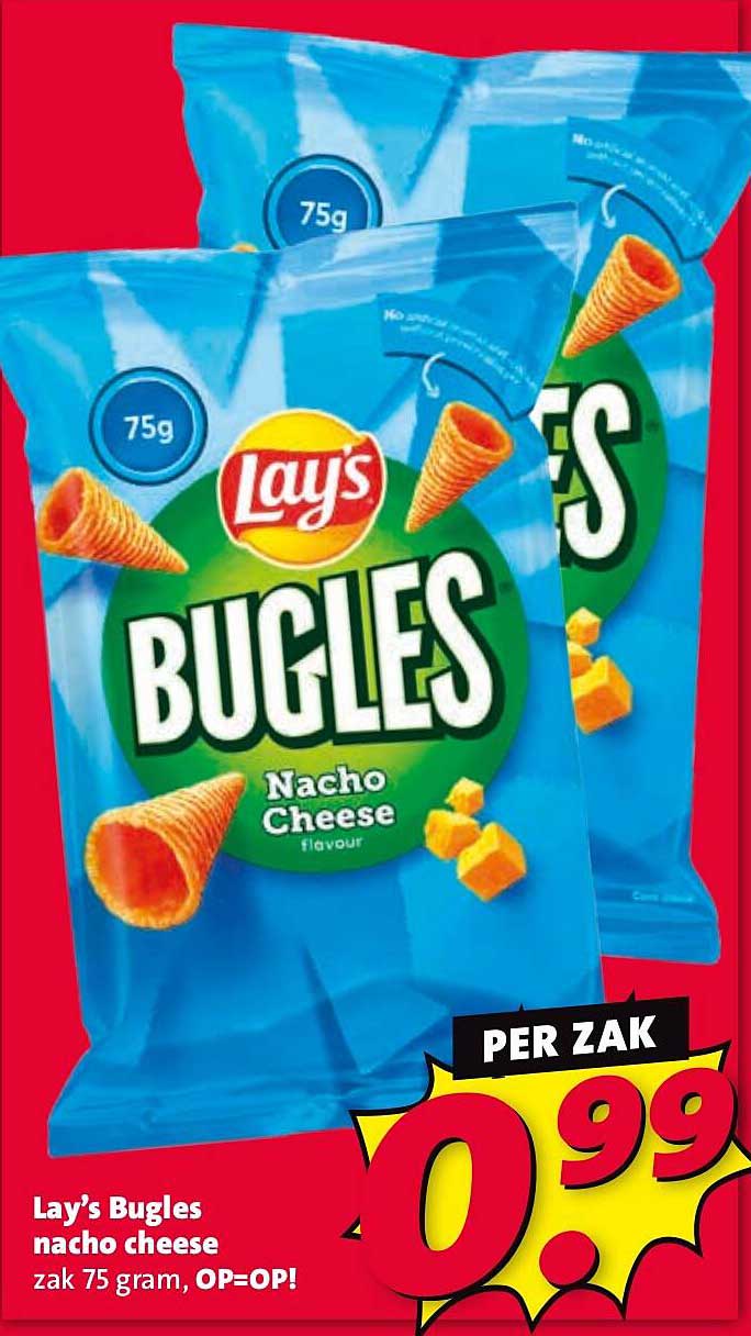 Lay's Bugles nacho cheese zak 75 gram, OP=OP!