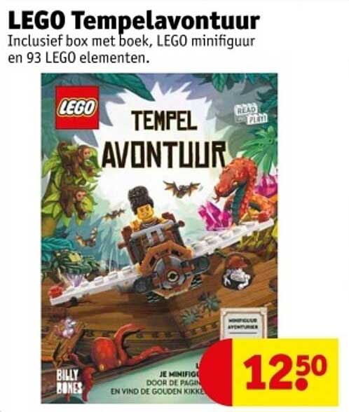 LEGO Tempelavontuur Inclusief box met boek, LEGO minifiguur en 93 LEGO elementen.