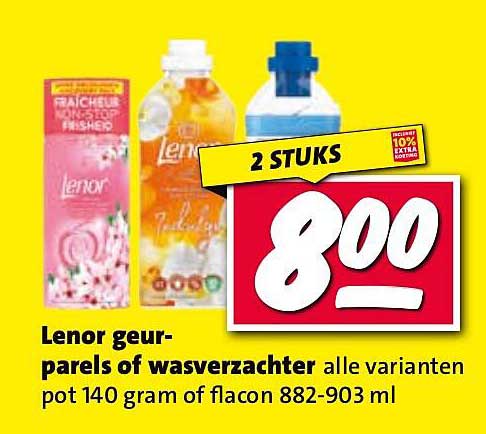 Lenor geurparels of wasverzachter alle varianten pot 140 gram of flacon 882-903 ml