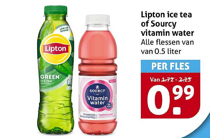 Lipton ice tea of Sourcy vitamin water