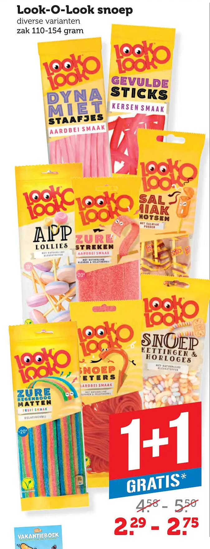 Look-O-Look snoep diverse varianten zak 110-154 gram