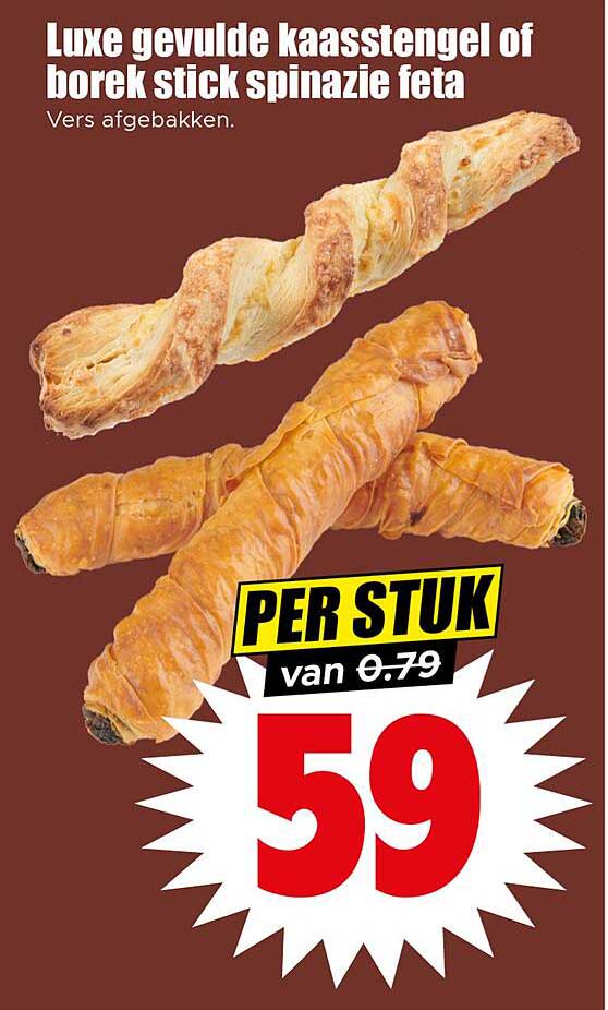 Luxe gevulde kaasstengel of borek stick spinazie feta
