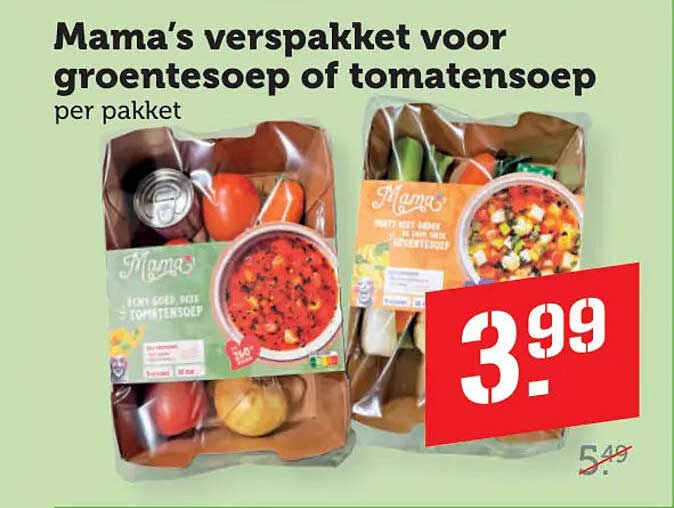 Mama's verspakket voor groentesoep of tomatensoep