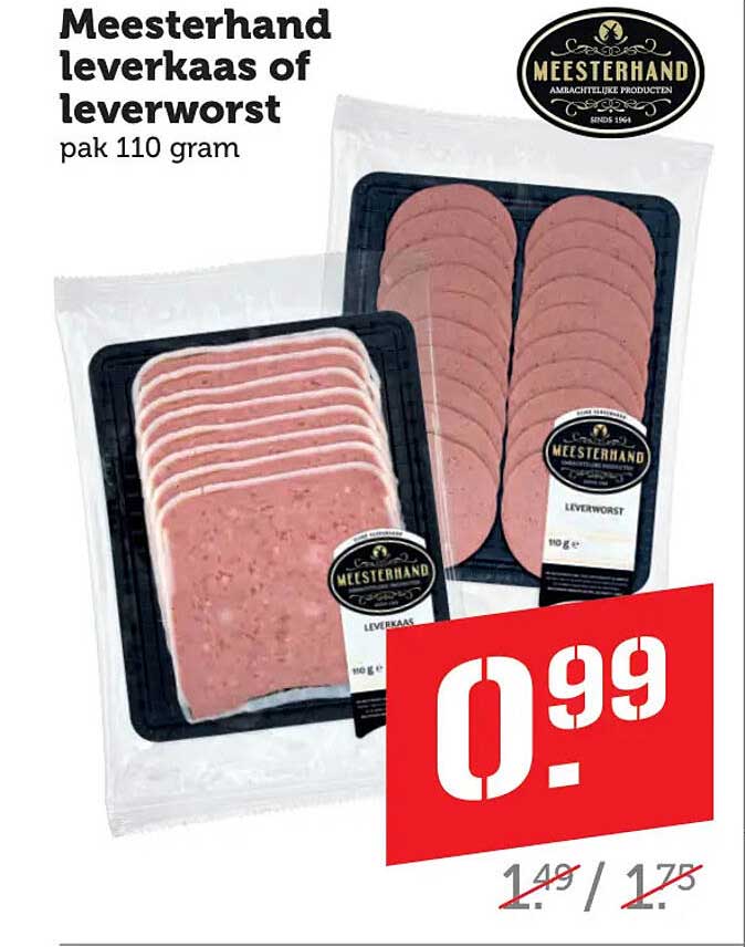 Meesterhand leverkaas of leverworst pak 110 gram