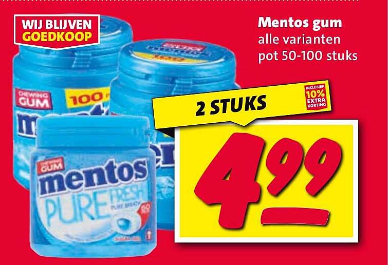 Mentos gum alle varianten pot 50-100 stuks