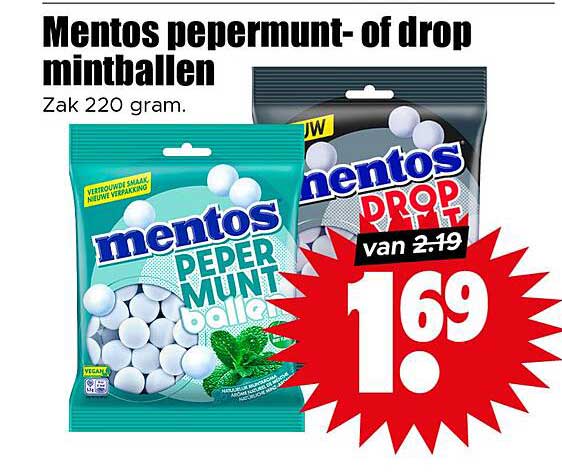 Mentos pepermunt- of drop mintballen