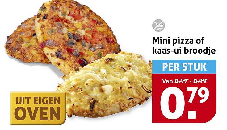 Mini pizza of kaas-ui broodje
