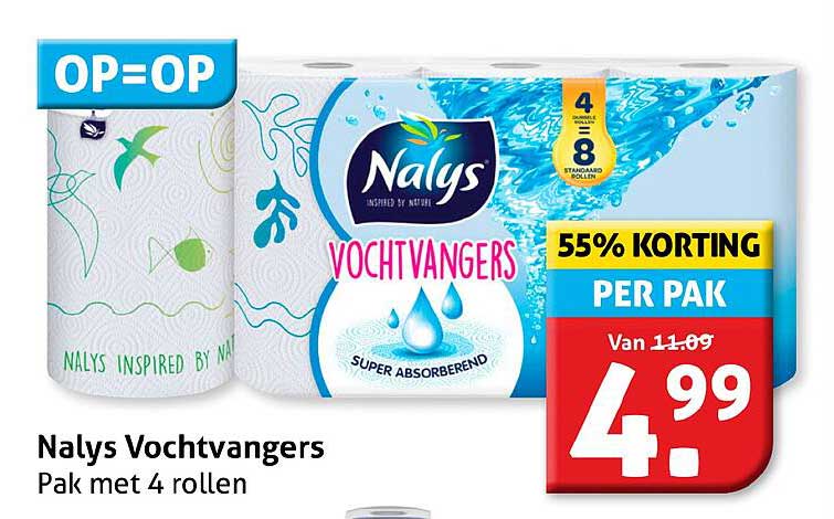 Nalys Vochtvangers Pak met 4 rollen