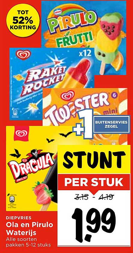 Ola en Pirulo Waterrijs Alle soorten pakken 5-12 stuks