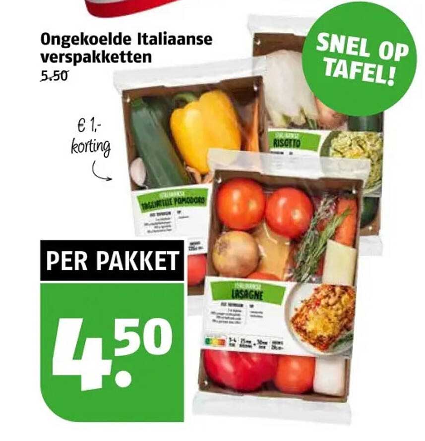 Ongekoelde Italiaanse vers pakketten