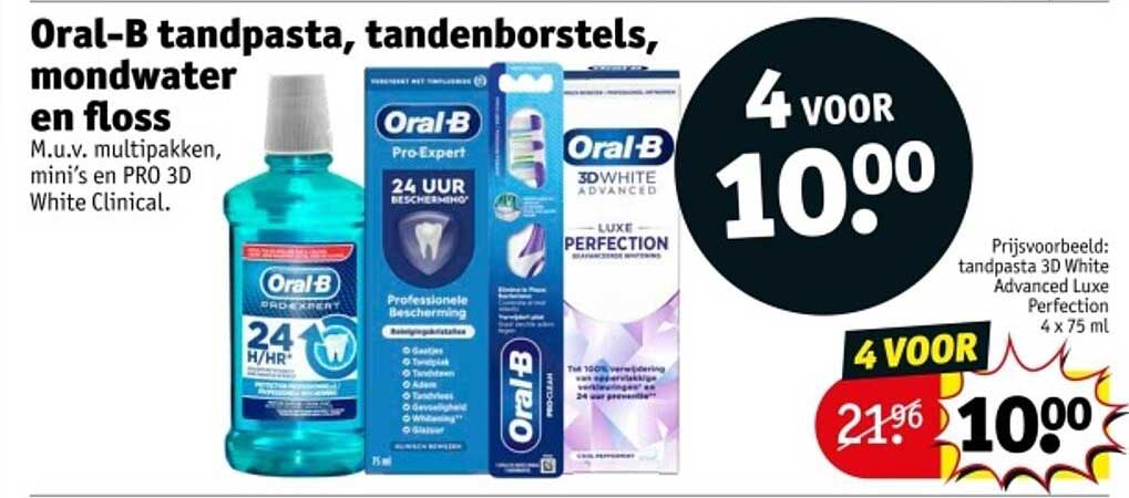 Oral-B tandpasta, tandenborstels, mondwater en floss