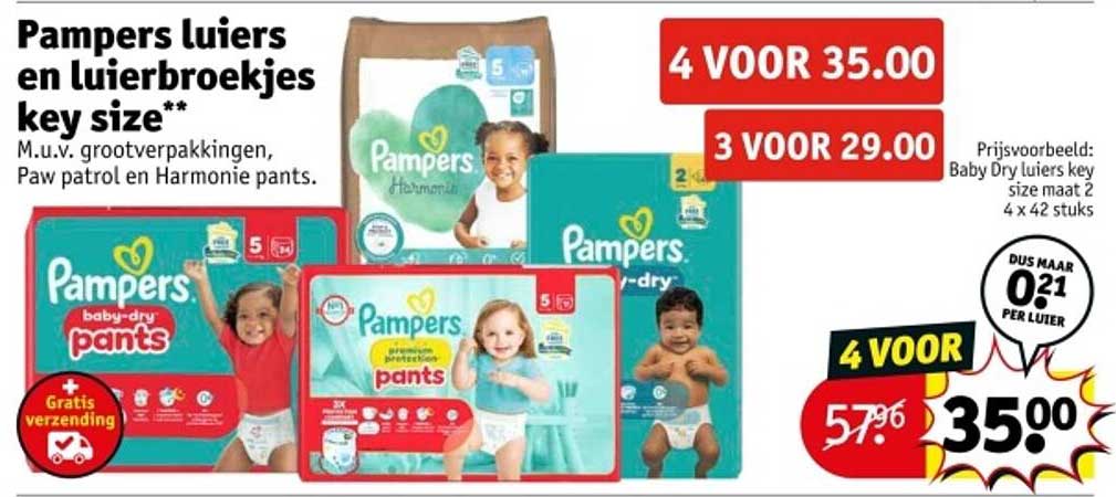 Pampers luiers en luierbroekjes key size