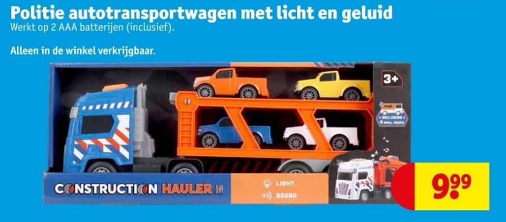 Politie autotransportwagen met licht en geluid