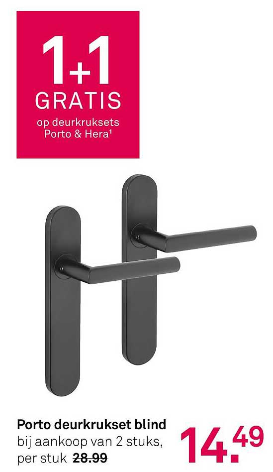 Porto deurkruisset blind bij aankoop van 2 stuks, per stuk 28.99