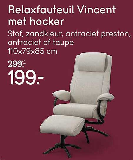 Relaxfauteuil Vincent met hocker