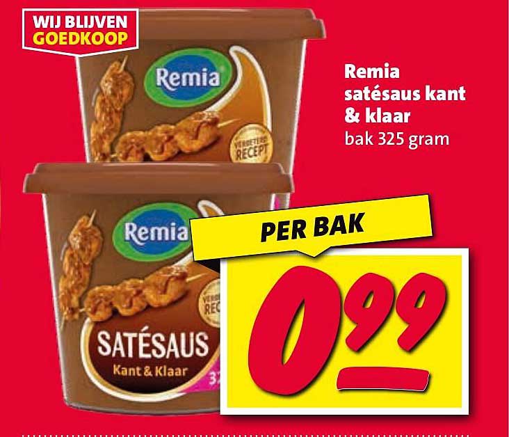 Remia satésaus kant & klaar bak 325 gram