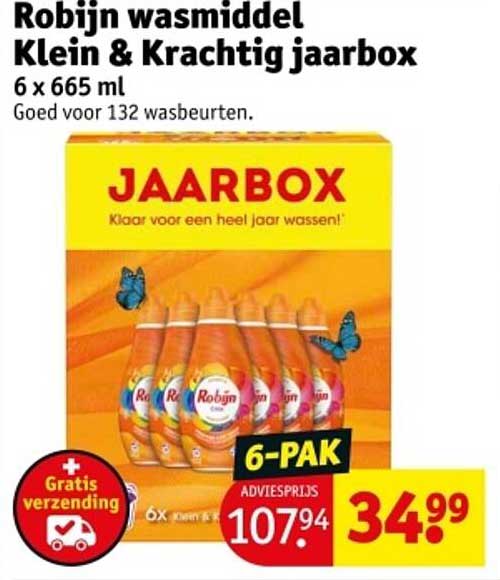 Robijn wasmiddel Klein & Krachtig jaarbox