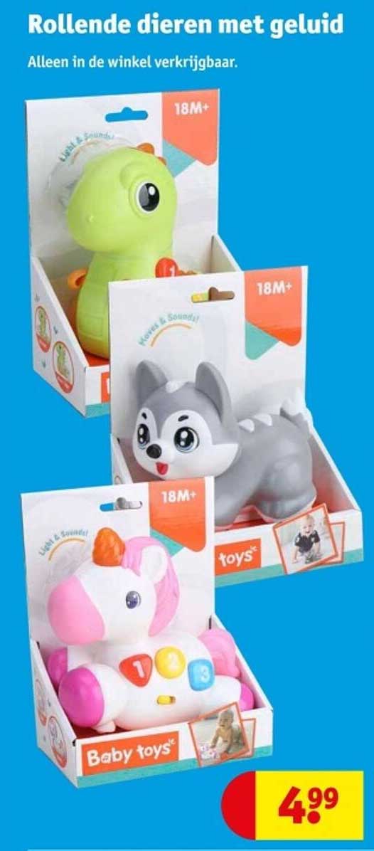 Rollende dieren met geluid