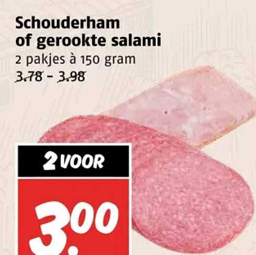 Schouderham of gerookte salami