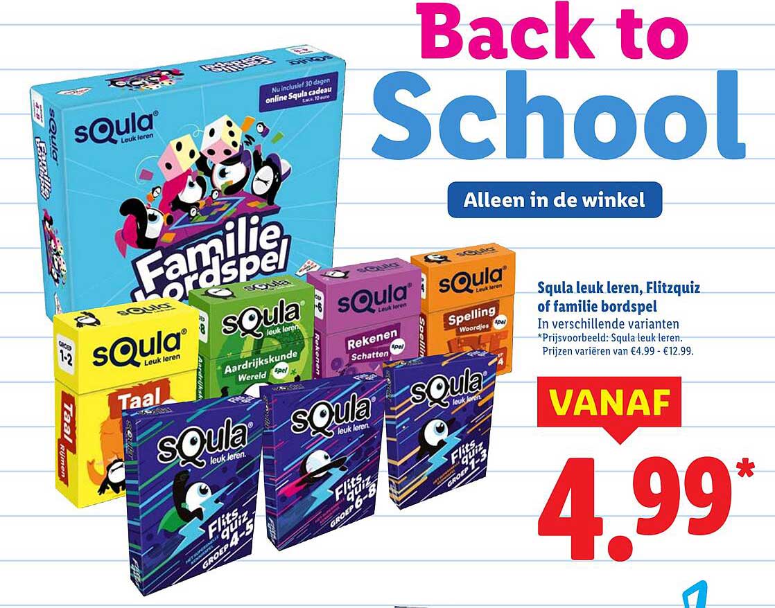 Squla leuk leren, Flitsquiz of familie bordspel