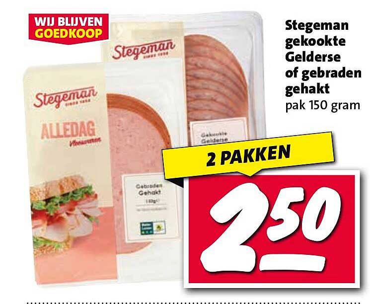 Stegeman gekookte Gelderse of gebraden gehakt pak 150 gram