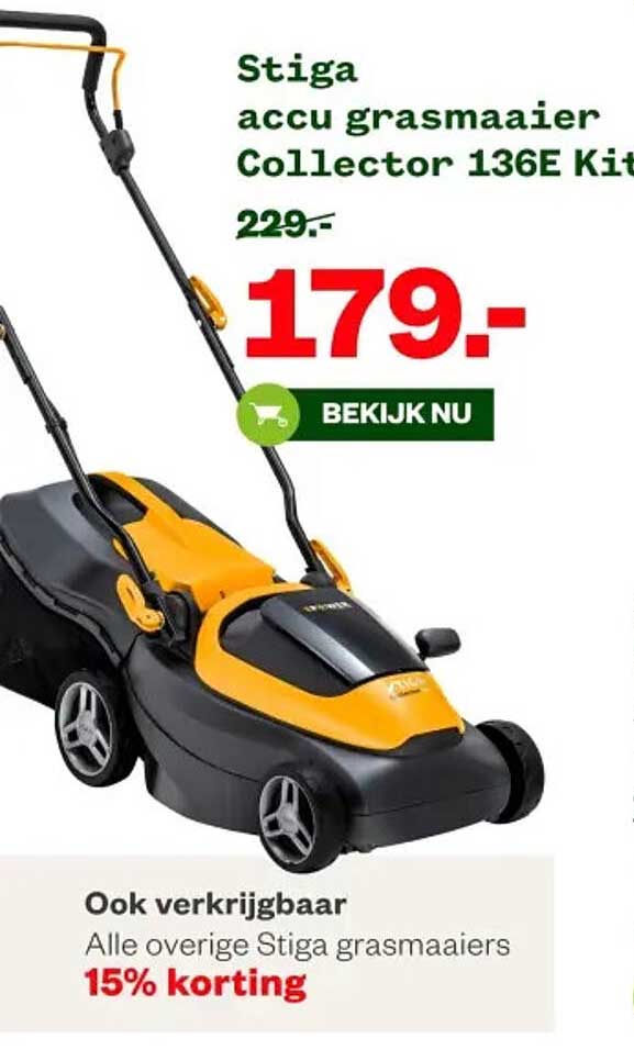 Stiga accu grasmaaier Collector 136E Kit