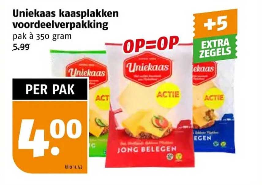 Uniekaas kaasplakken voordeelverpakking pak à 350 gram