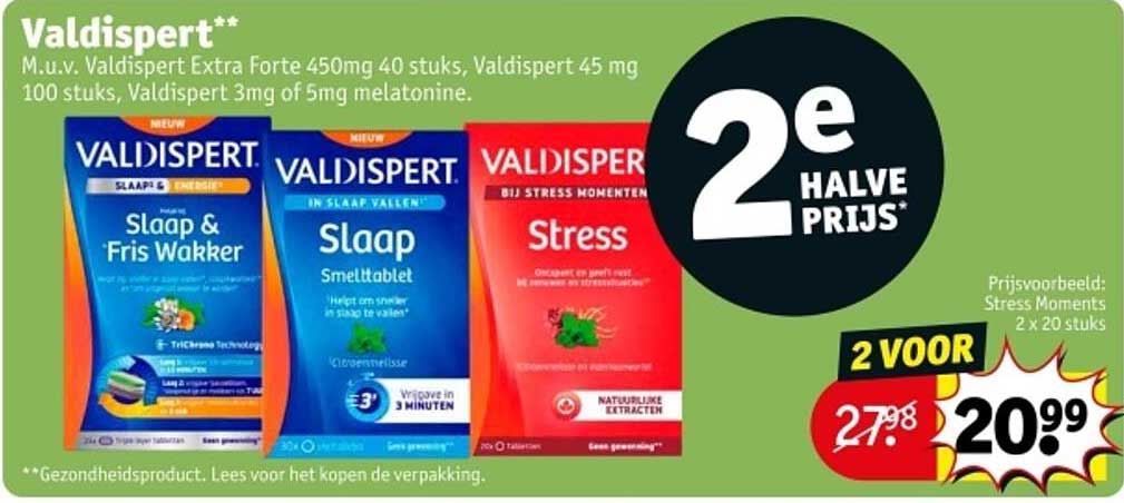Valdispert Slaap & Fris Wakker, Slaap Smelttablet, Stress Moments
