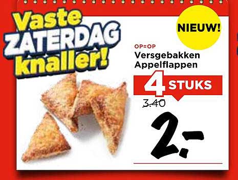 Vaste Zaterdagknaller! Versgebakken Appelflappen 4 stuks