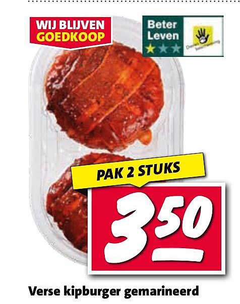 Verse kipburger gemarineerd