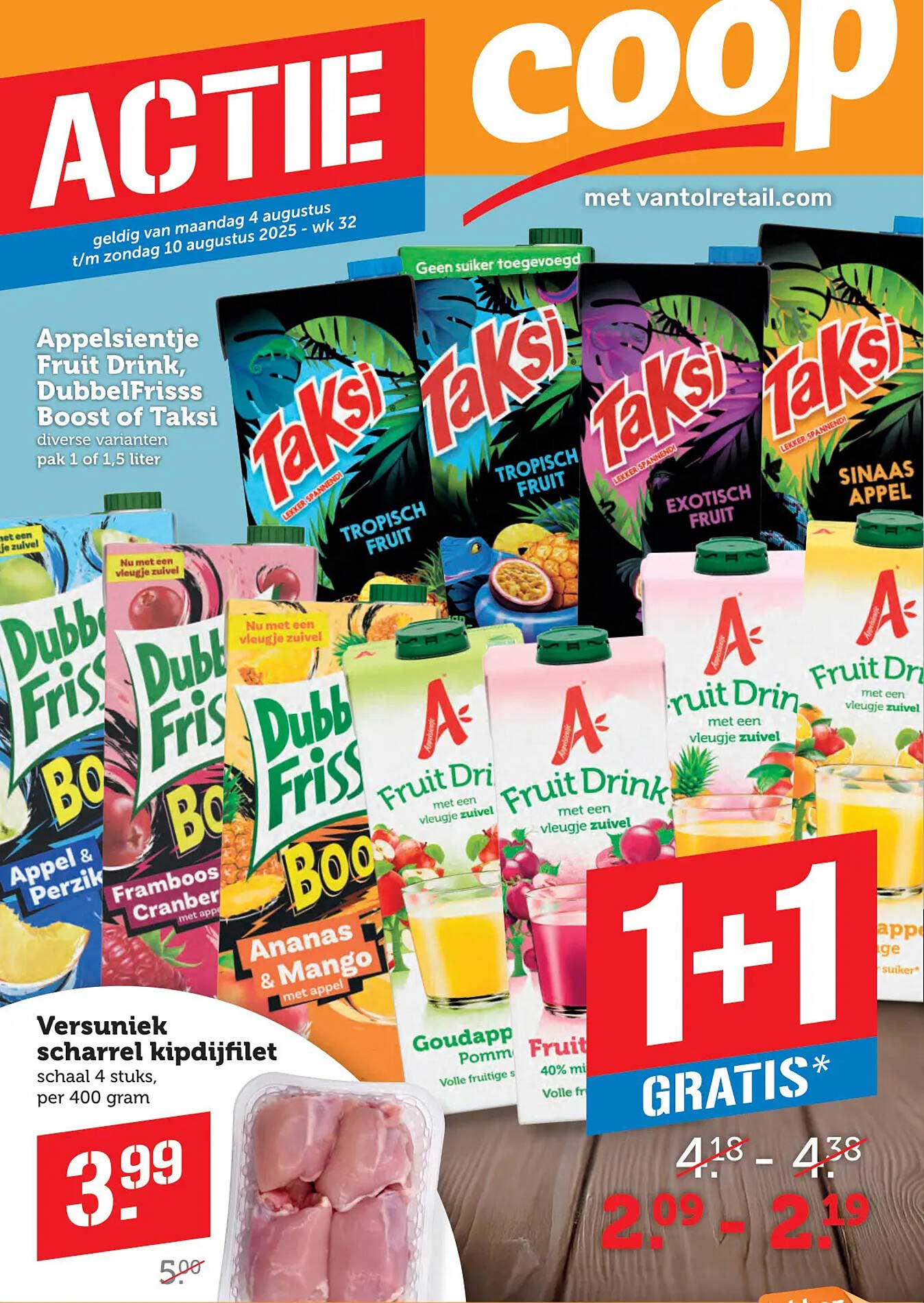 Versuniekscharrelkipdijfilet schaal 4 stuks, per 400 gram