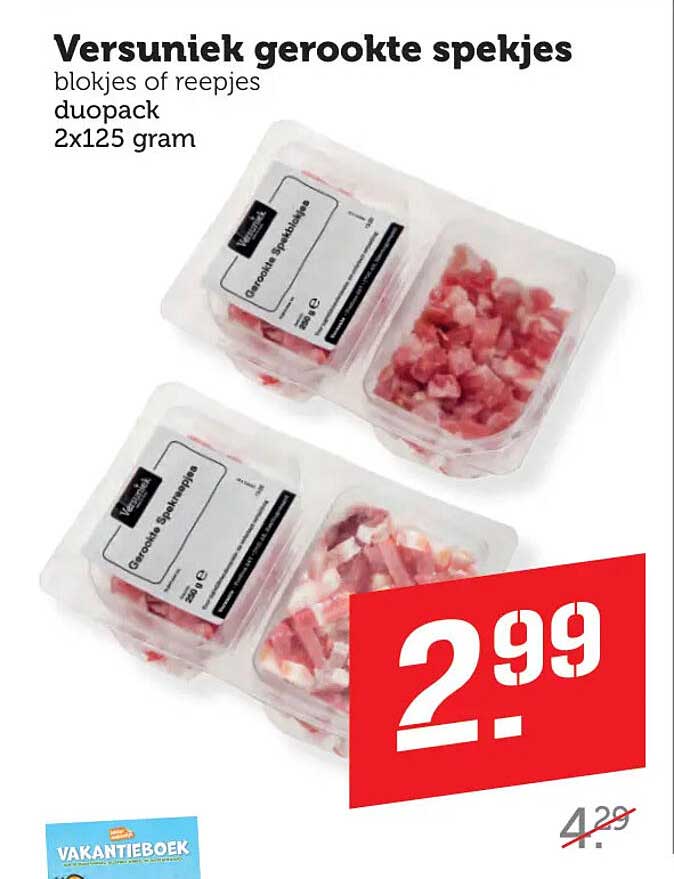 Versunik gerookte spekjes duopack 2x125 gram