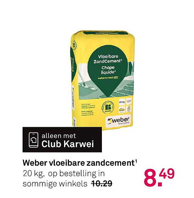 Weber vloeibare zandcement