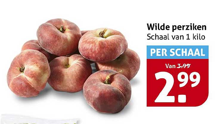 Wilde perziken Schaal van 1 kilo