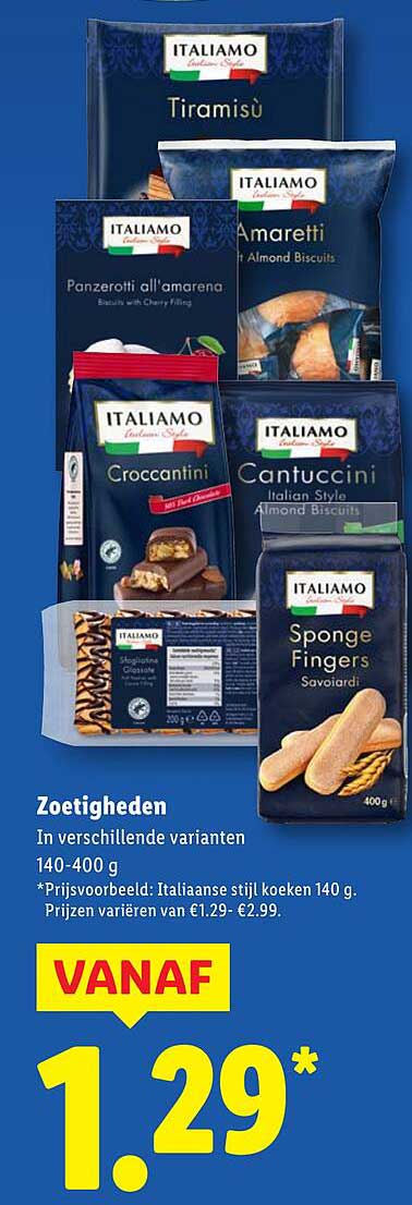 Zoetigheden In verschillende varianten 140-400 g