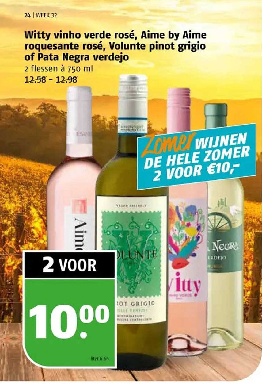 ZOMER WIJNEN DE HELE ZOMER 2 VOOR €10,-