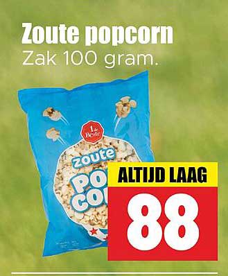 Zoute popcorn Zak 100 gram.