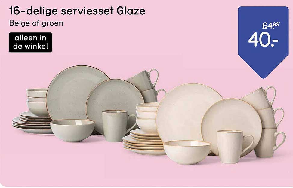 16-delige serviesset Glaze
