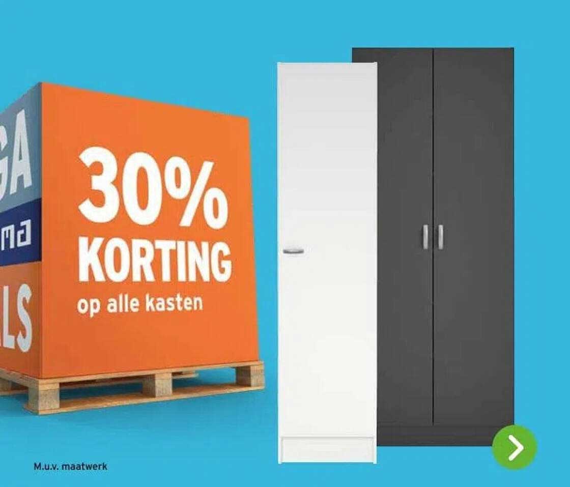 30% KORTING op alle kasten