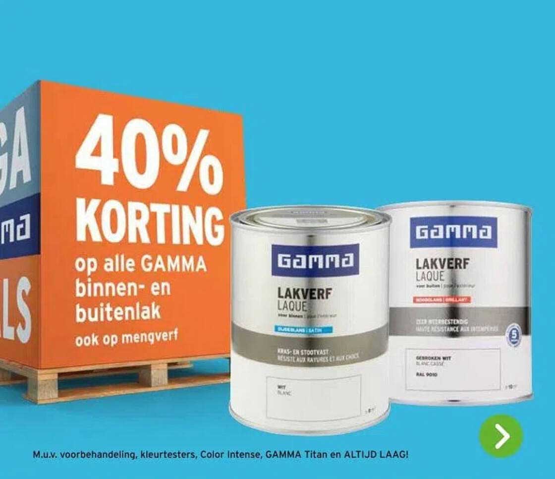 40% KORTING op alle GAMMA binnen- en buitenlak