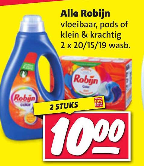 Alle Robijn vloeibaar, pods of klein & krachtig 2 x 20/15/19 wasb.