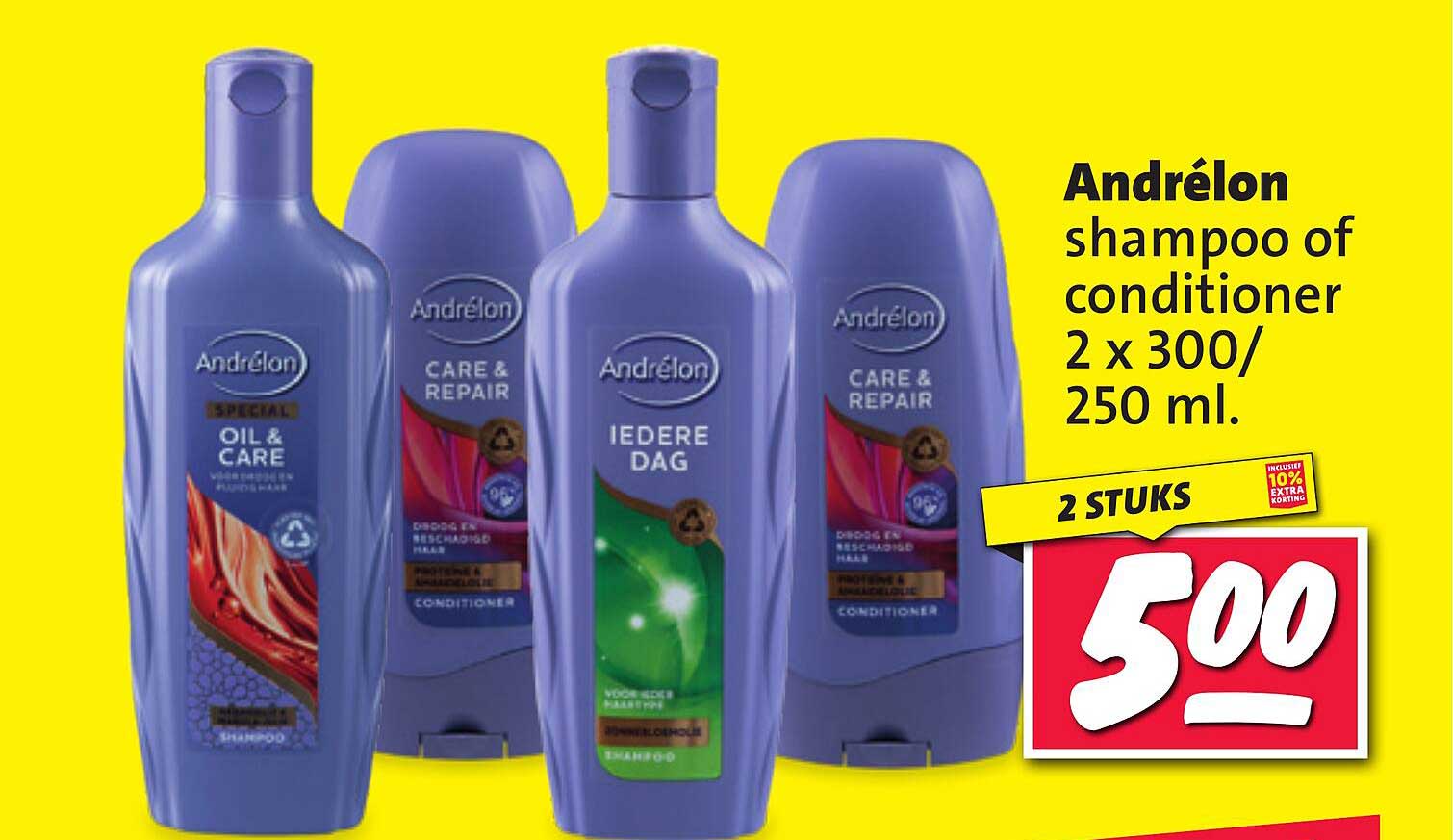Andrélon shampoo of conditioner 2 x 300/250 ml.