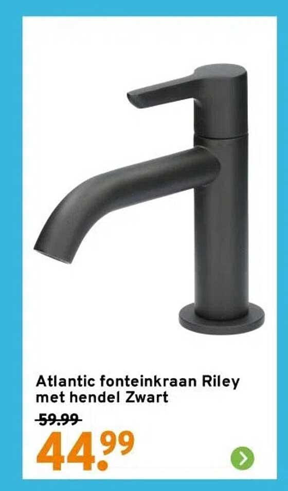 Atlantic fontein kraan Riley met hendel Zwart