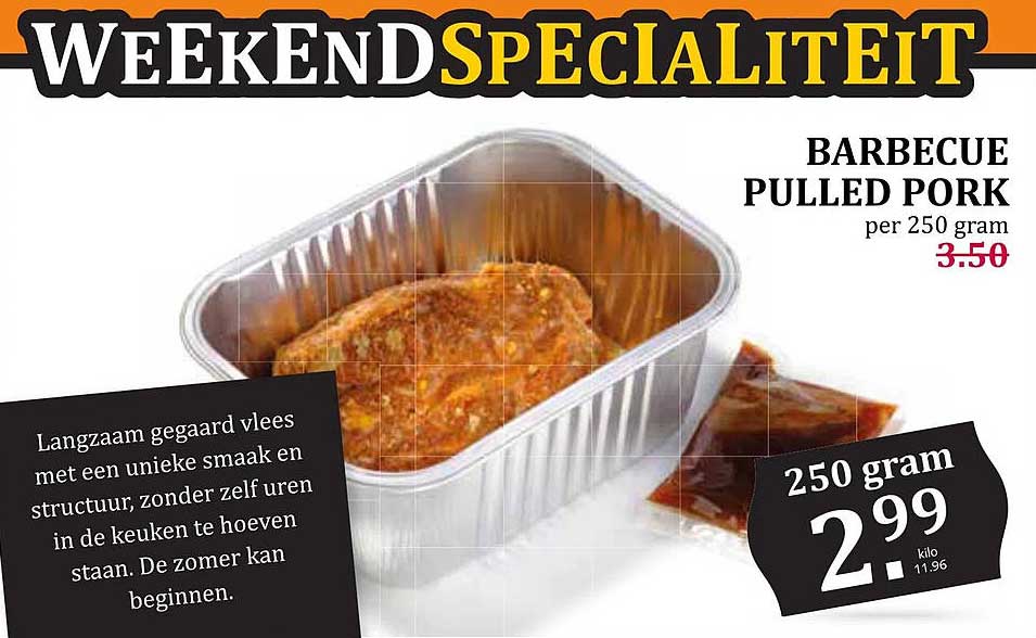 BARBECUE PULLED PORK per 250 gram